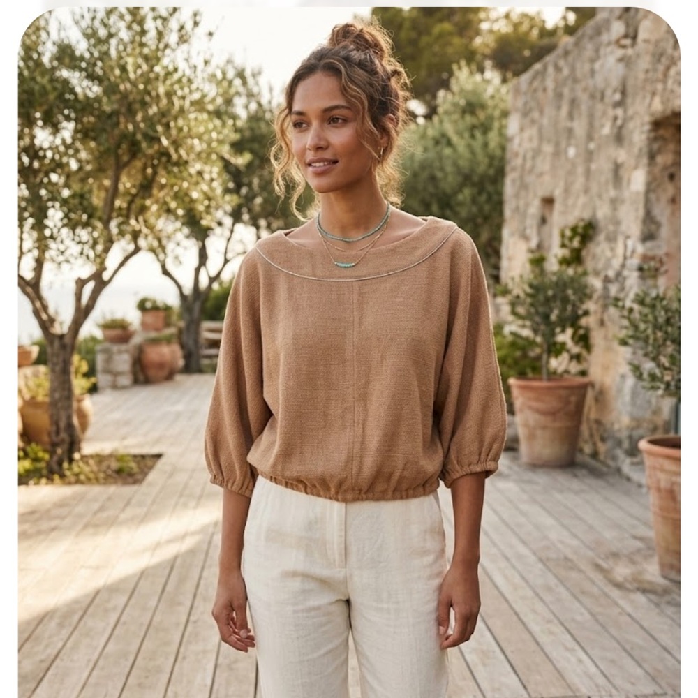 Anthropologie Brown Knit Top